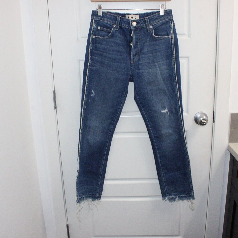 Amo Babe Old School Skinny Ankle Jeans Size 29 Button Fly